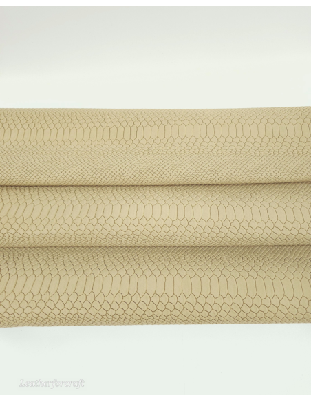 Creme Brulee Anaconda Embossed Amazing Relief Snake 0Z 1988 Leather