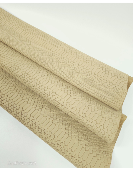 Creme Brulee Anaconda Embossed Amazing Relief Snake 0Z 1988 Leather