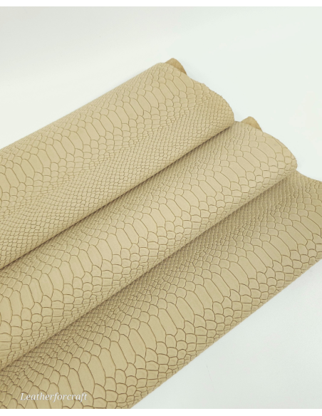 Creme Brulee Anaconda Embossed Amazing Relief Snake 0Z 1988 Leather