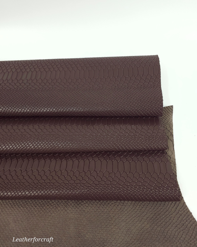 French Roast Anaconda Embossed Amazing Relief Snake 0Z 1988 Leather