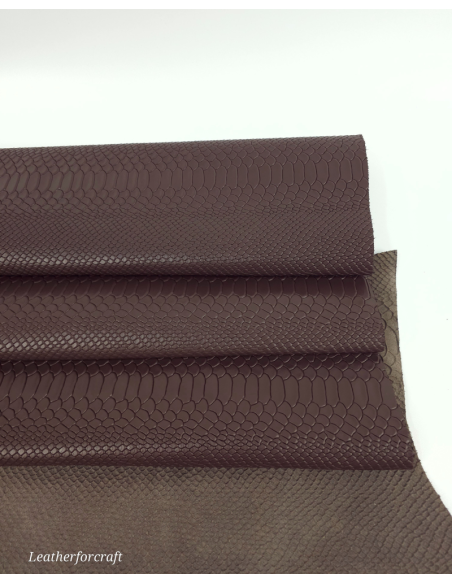 French Roast Anaconda Embossed Amazing Relief Snake 0Z 1988 Leather