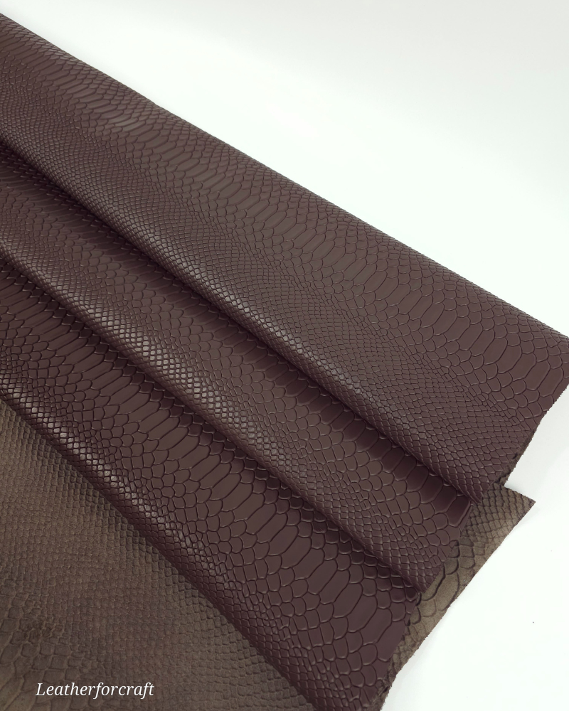 French Roast Anaconda Embossed Amazing Relief Snake 0Z 1988 Leather