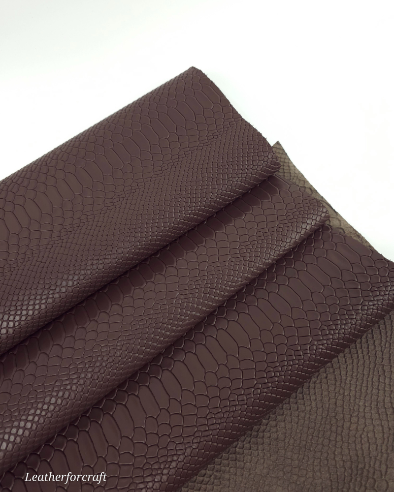 French Roast Anaconda Embossed Amazing Relief Snake 0Z 1988 Leather