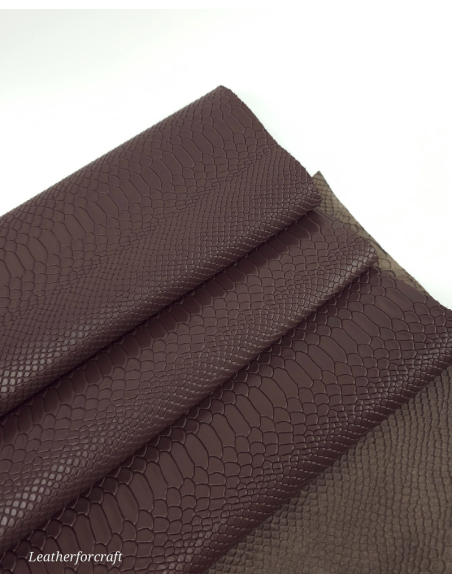 French Roast Anaconda Embossed Amazing Relief Snake 0Z 1988 Leather