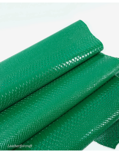 Ultramarine Green Anaconda Patent Embossed Amazing Relief Snake 0Z 1988 Leather