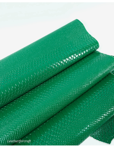 Ultramarine Green Anaconda Patent Embossed Amazing Relief Snake 0Z 1988 Leather