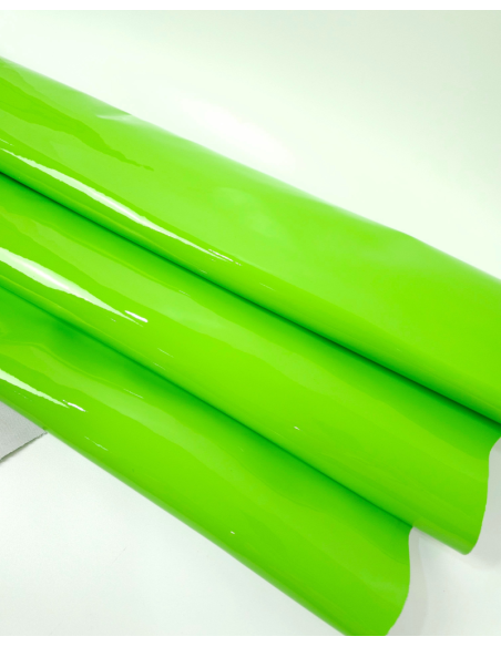 Green Flash Soft Premium Patent Varnished Leather