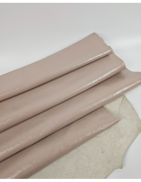 Mushroom Soft Milled Premium Patent Varnished Leather