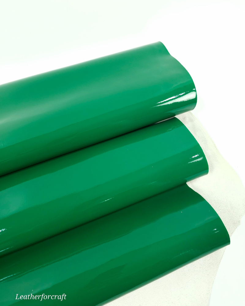Ultramarine Green Soft Premium Patent Varnished Leather