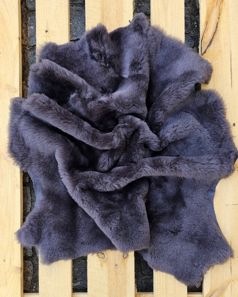 Rabbit Genuine Sheepskin Fur Rug Skin Hide (Thick Hair) Leather