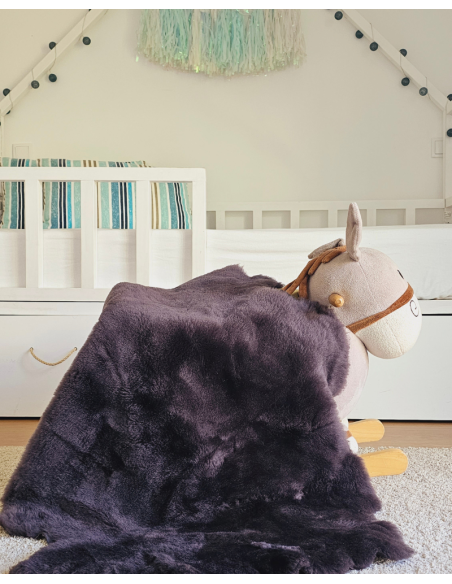 Rabbit Genuine Sheepskin Fur Rug Skin Hide (Thick Hair) Leather