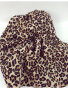 Beige Cavallino Calfskin Leopard Hair on Hide Medium Pattern Leather