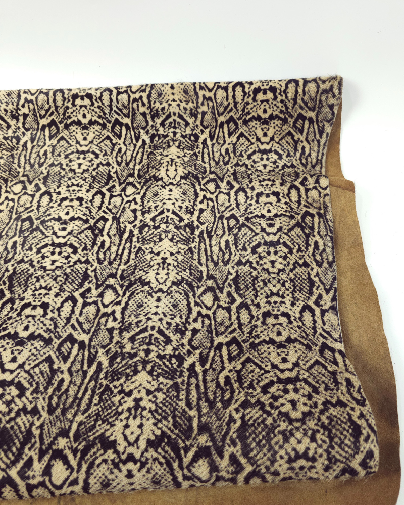 Snake Cavallino Calfskin Hair on Hide Leather (Animal Print)