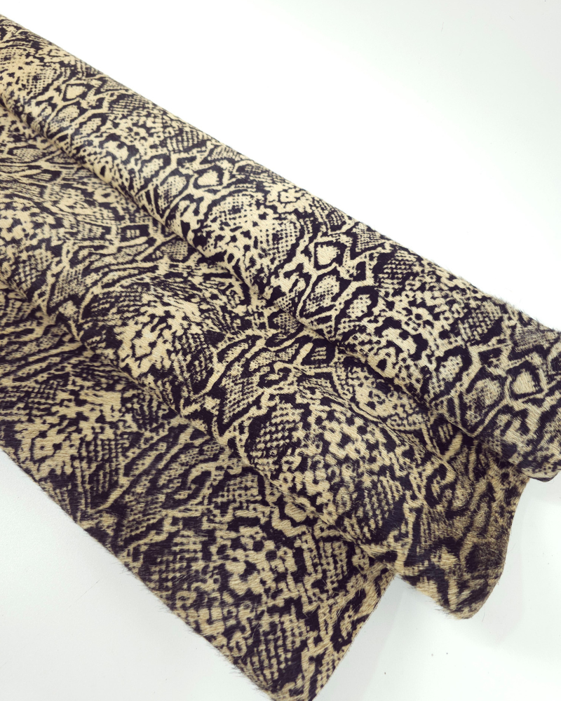 Snake Cavallino Calfskin Hair on Hide Leather (Animal Print)