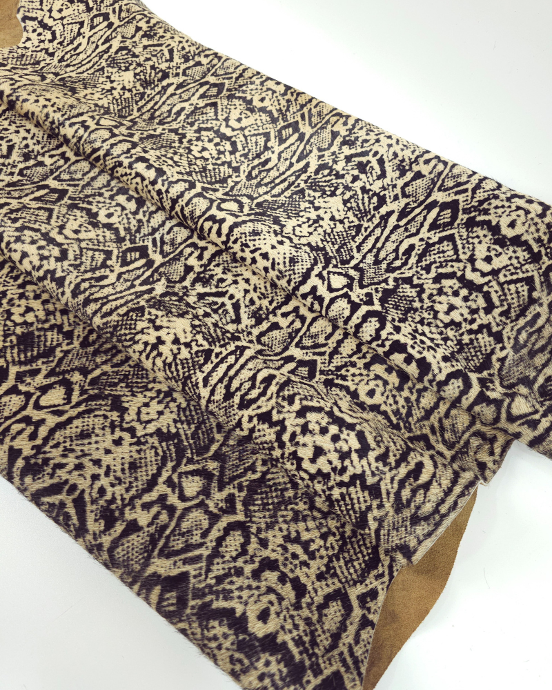 Snake Cavallino Calfskin Hair on Hide Leather (Animal Print)