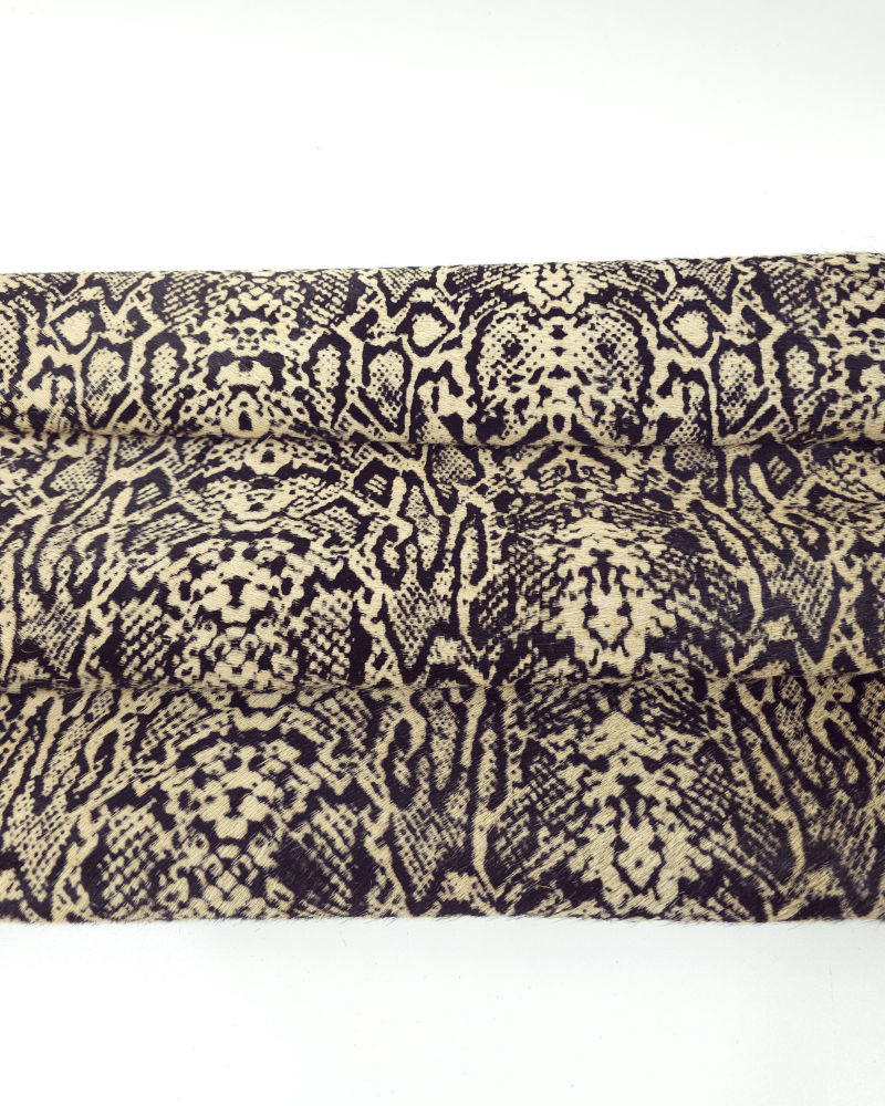 Snake Cavallino Calfskin Hair on Hide Leather (Animal Print)