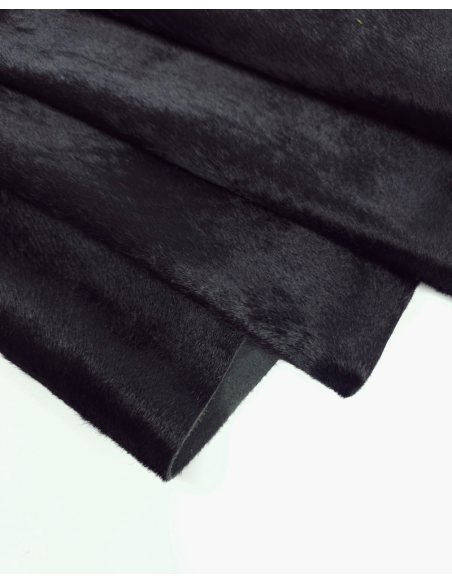 Black Cavallino Calfskin Hair on Hide Leather
