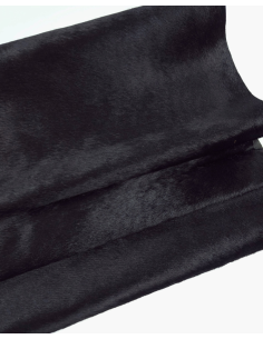 Black Cavallino Calfskin Hair on Hide Leather