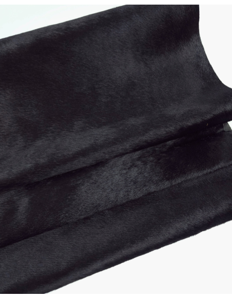 Black Cavallino Calfskin Hair on Hide Leather