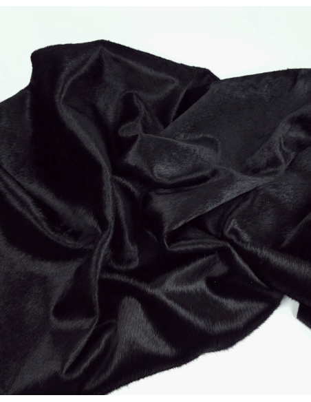 Black Cavallino Calfskin Hair on Hide Leather