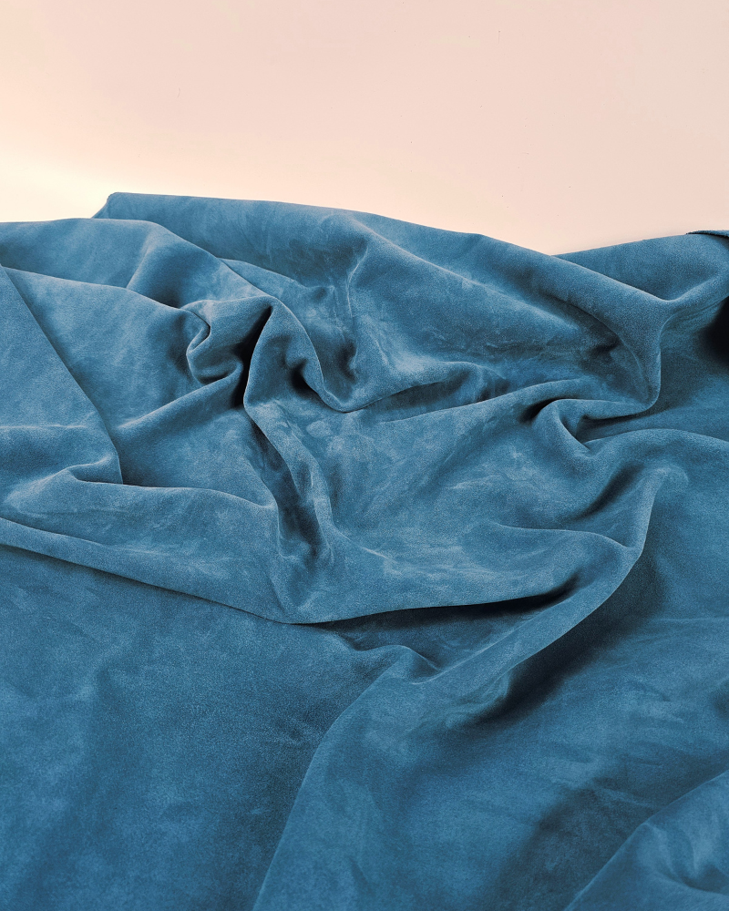 Petrol Arenal Soft Vitello Suede Leather