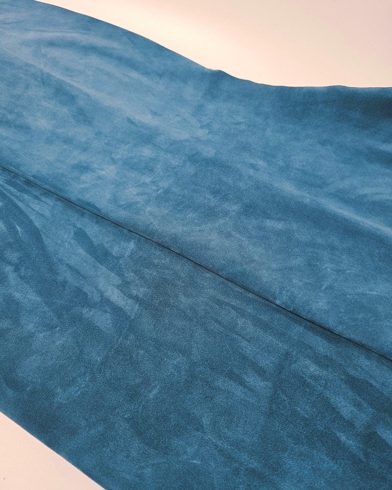 Petrol Arenal Soft Vitello Suede Leather