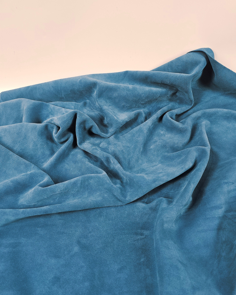 Petrol Arenal Soft Vitello Suede Leather