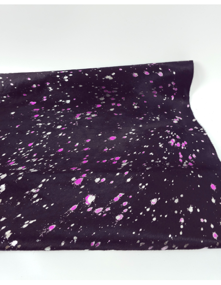 Acid Washed Pink Silver Cowhide Leather