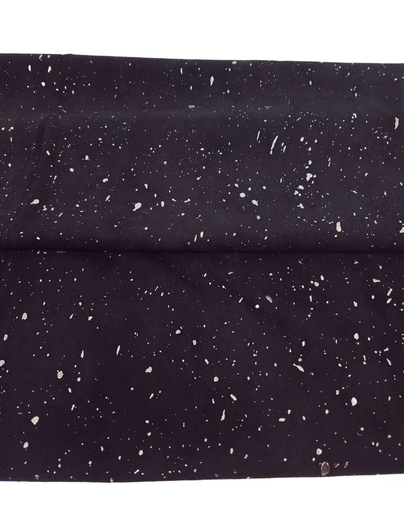 Black Cannes Spotted Silver Smooth Pattern Suede Leather