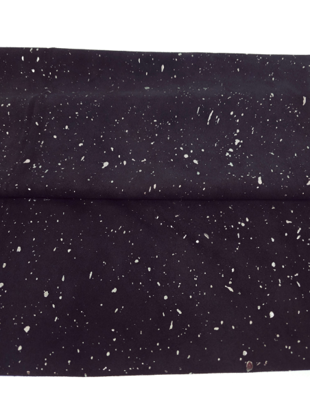 Black Cannes Spotted Silver Smooth Pattern Suede Leather