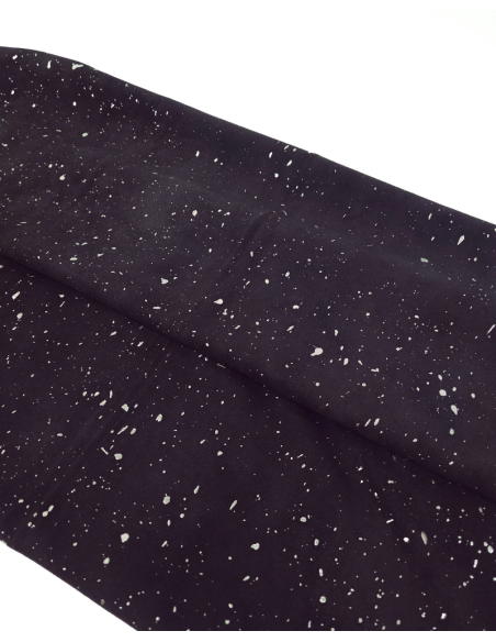 Black Cannes Spotted Silver Smooth Pattern Suede Leather