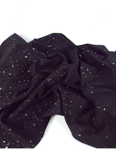 Black Cannes Spotted Silver Smooth Pattern Suede Leather