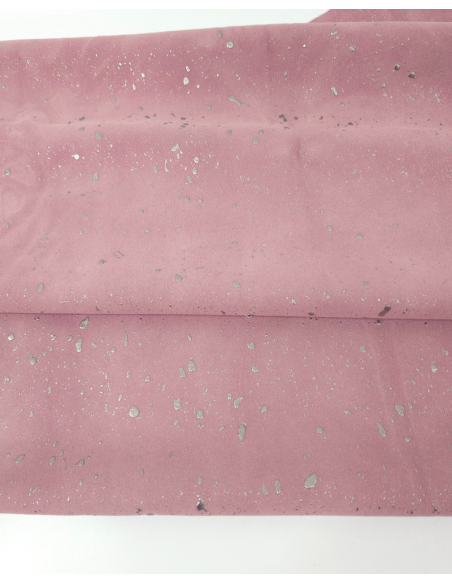 Lilas Cannes Spotted Silver Smooth Pattern Suede Leather