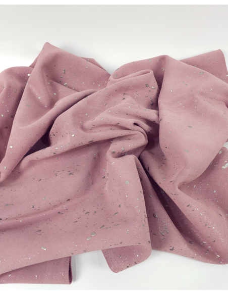 Lilas Cannes Spotted Silver Smooth Pattern Suede Leather