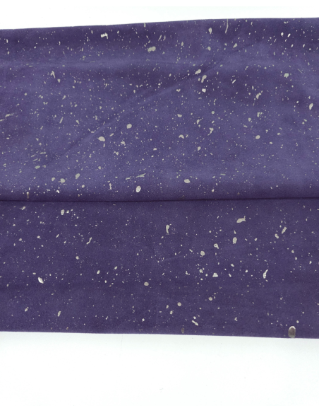Crown Blue Cannes Spotted Silver Smooth Pattern Suede Leather
