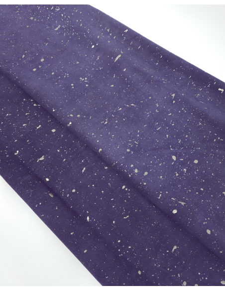Crown Blue Cannes Spotted Silver Smooth Pattern Suede Leather