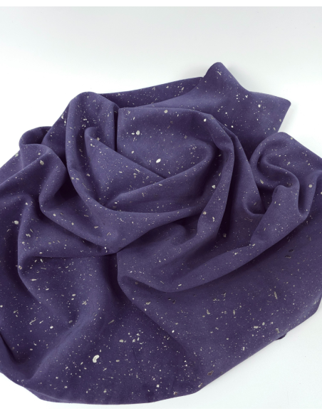 Crown Blue Cannes Spotted Silver Smooth Pattern Suede Leather