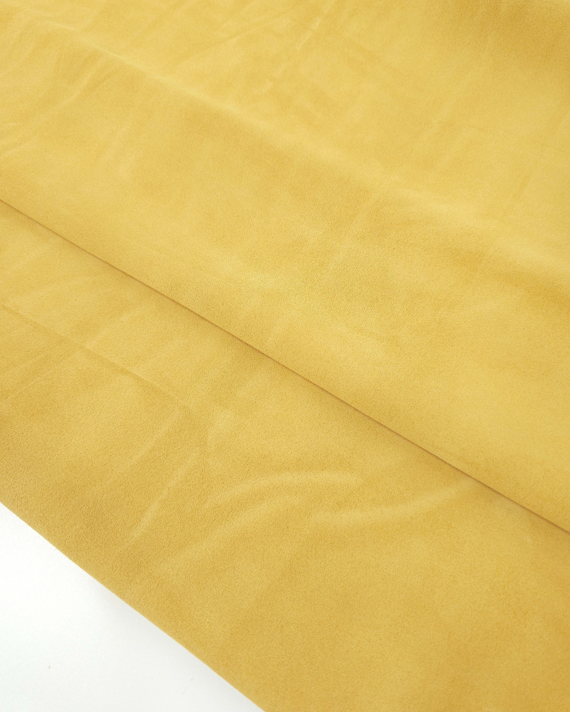 Bright Gold Arenal Soft Vitello Suede Leather