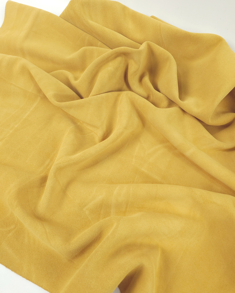 Bright Gold Arenal Soft Vitello Suede Leather