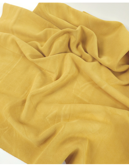 Bright Gold Arenal Soft Vitello Suede Leather