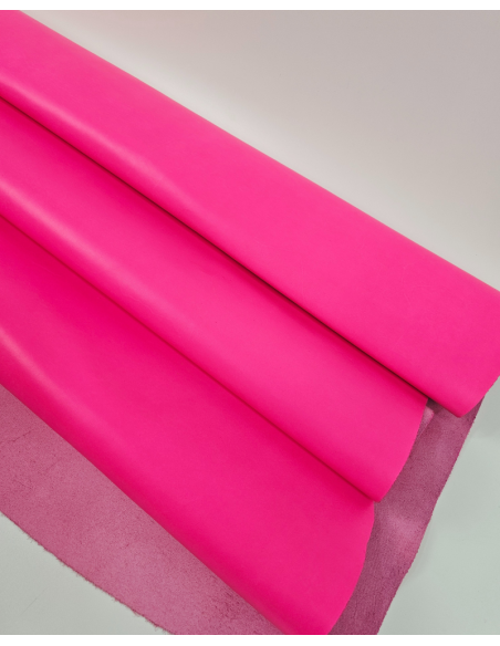Pink Neon Nova Fine Grain Calf Skin Leather