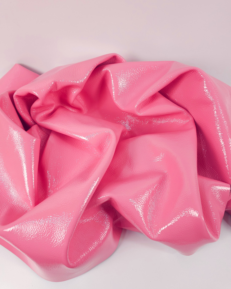 Geranium Pink Soft Milled Premium Patent Varnished Leather