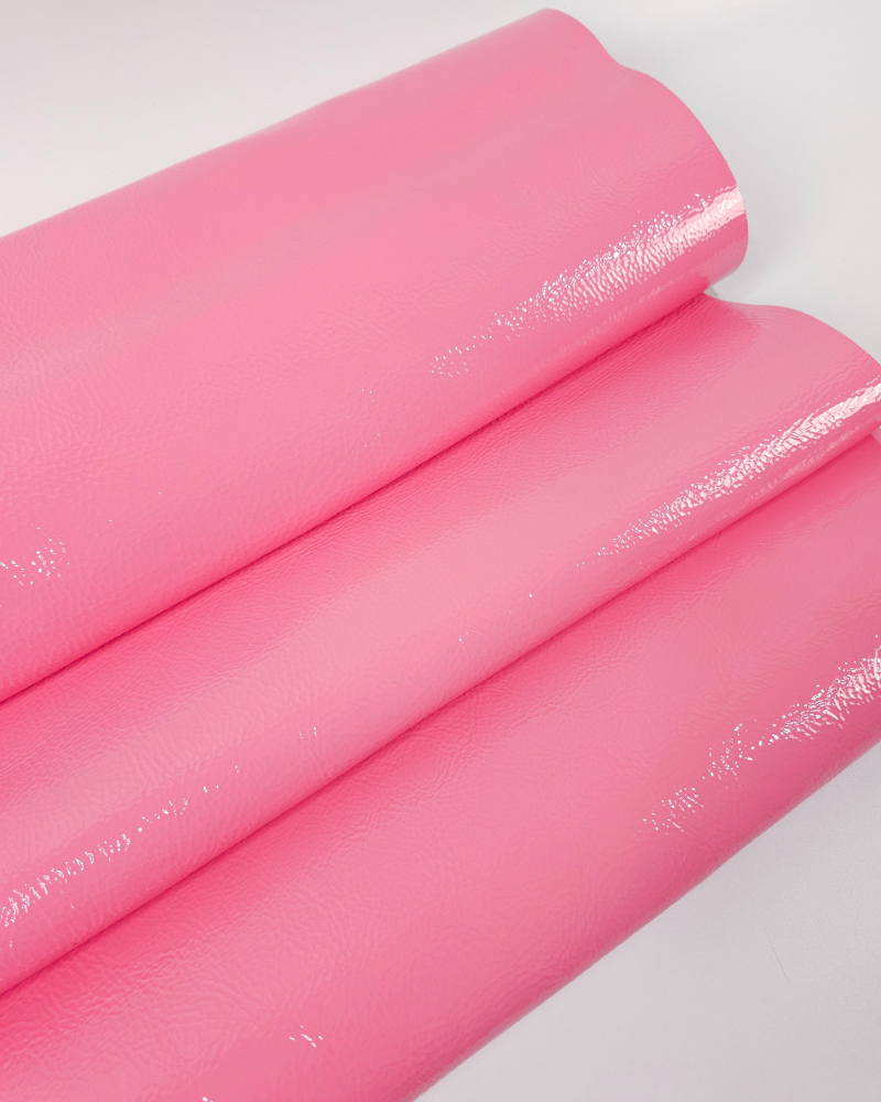 Geranium Pink Soft Milled Premium Patent Varnished Leather