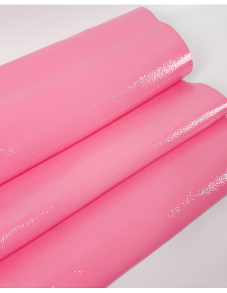 Geranium Pink Soft Milled Premium Patent Varnished Leather