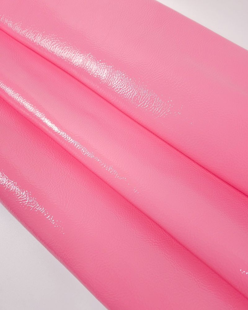 Geranium Pink Soft Milled Premium Patent Varnished Leather