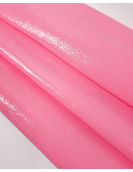 Geranium Pink Soft Milled Premium Patent Varnished Leather