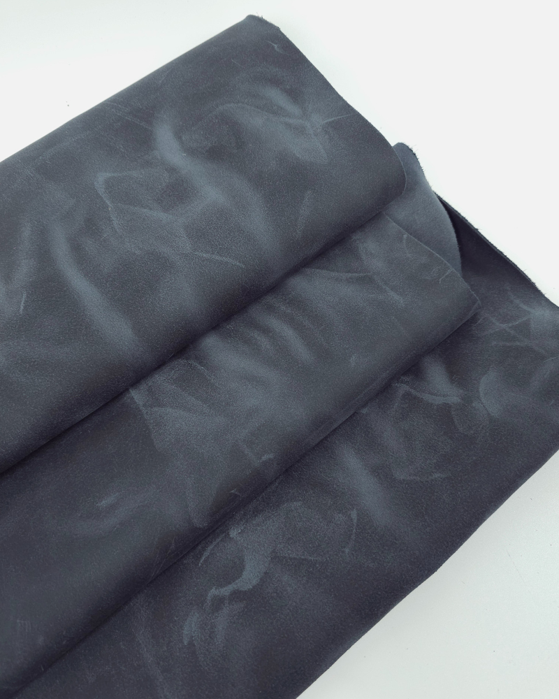 Dark Slate Vintage Waxed Rustic Suede V2024 Leather