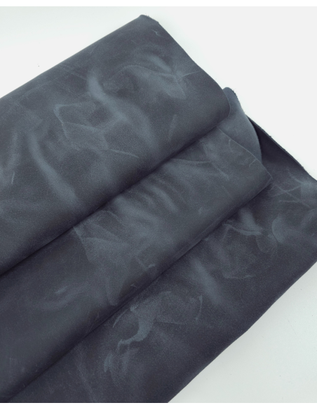 Dark Slate Vintage Waxed Rustic Suede V2024 Leather