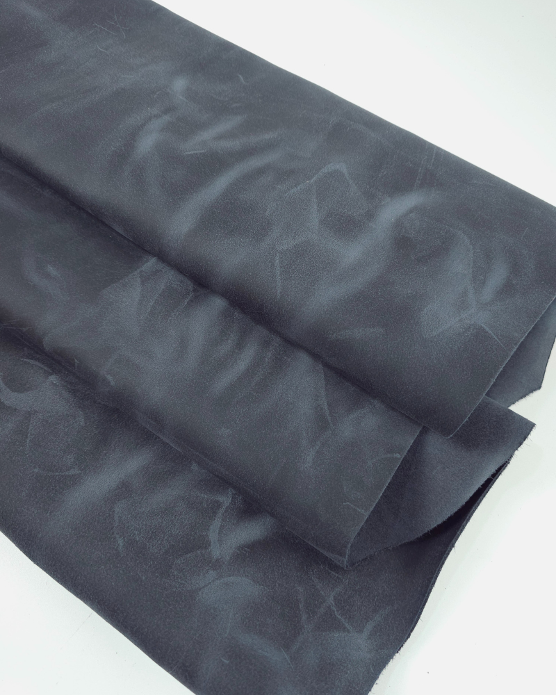 Dark Slate Vintage Waxed Rustic Suede V2024 Leather