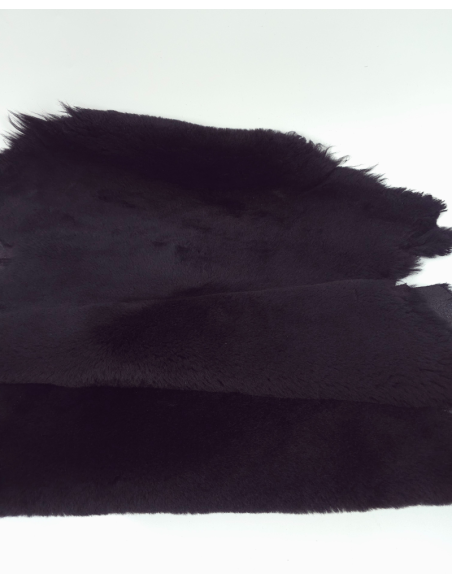 Black Genuine Sheepskin Fur Rug Skin Hide Leather